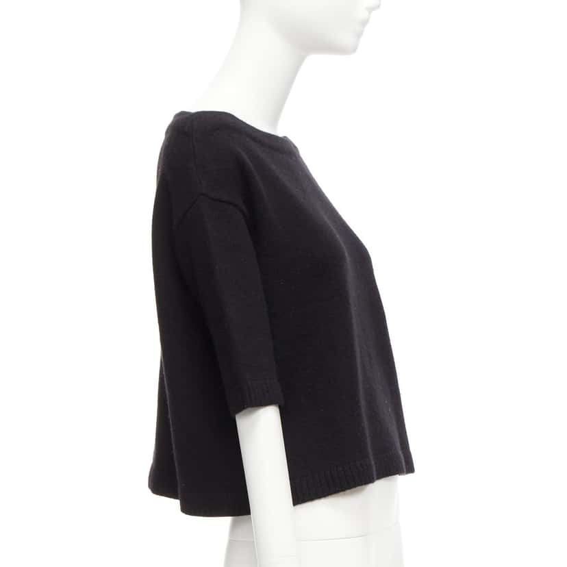 VALENTINO GARAVANI Bateau Neck Sweater Black Cashmere Never worn - Model View