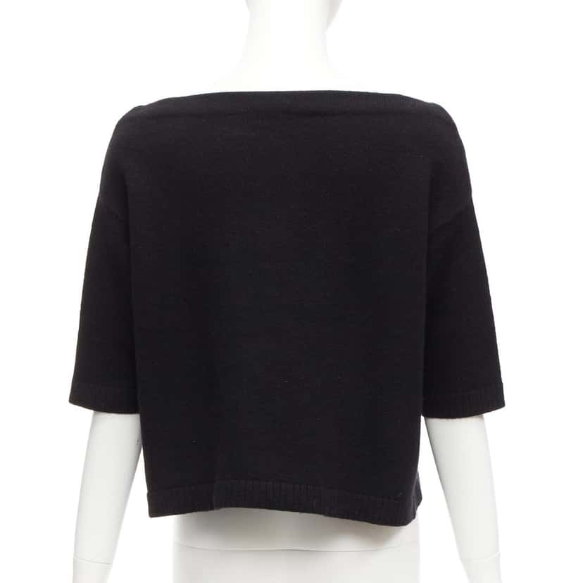 VALENTINO GARAVANI Bateau Neck Sweater Black Cashmere Never worn - Box View