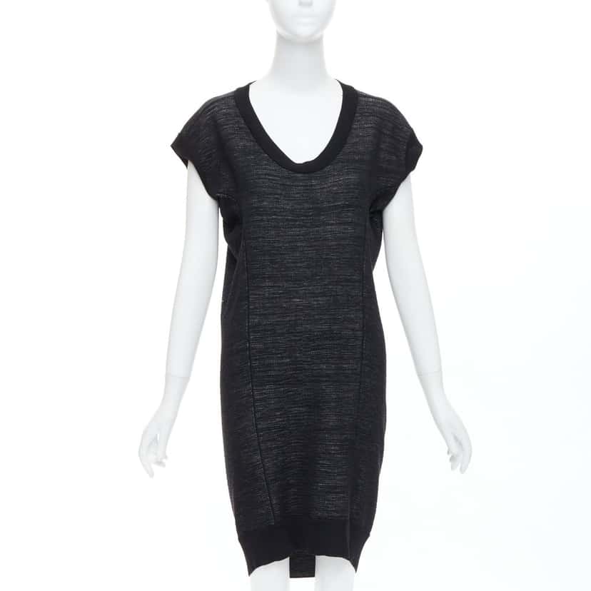 Yves Saint Laurent Batwing Wool Dress Black Wool Very good condition - Front View