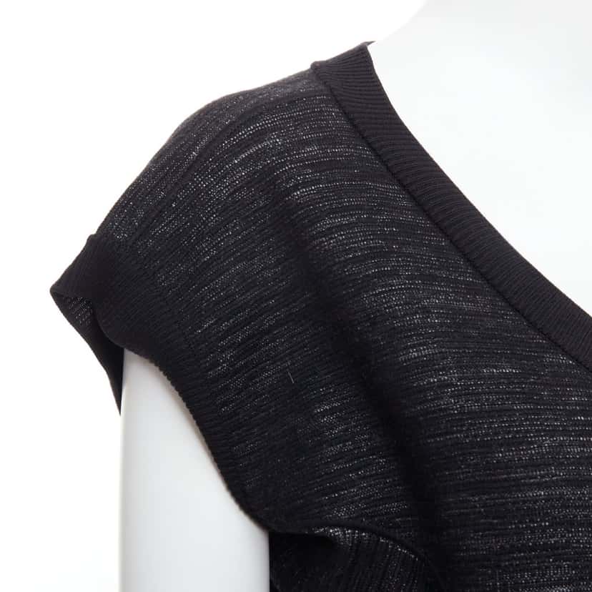 Yves Saint Laurent Batwing Wool Dress Black Wool Very good condition - Back View