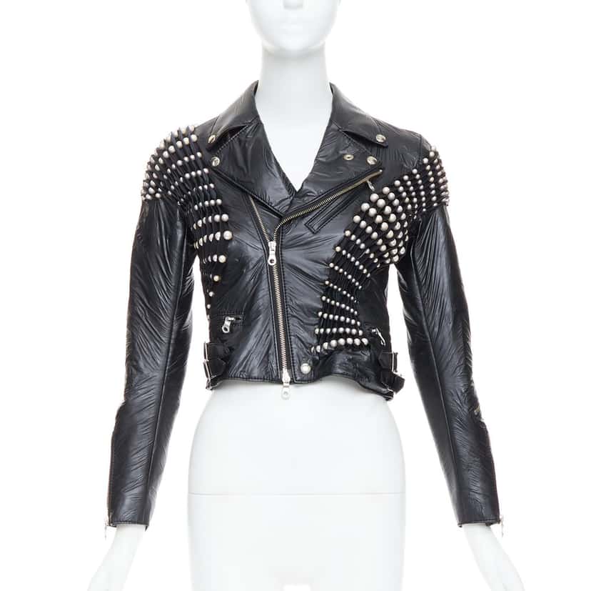 Noir Kei Ninomiya Black Pearl Crop Jacket Black Fair condition - Front View