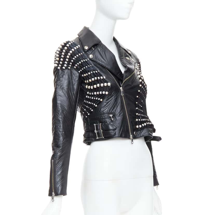 Noir Kei Ninomiya Black Pearl Crop Jacket Black Fair condition - Model View