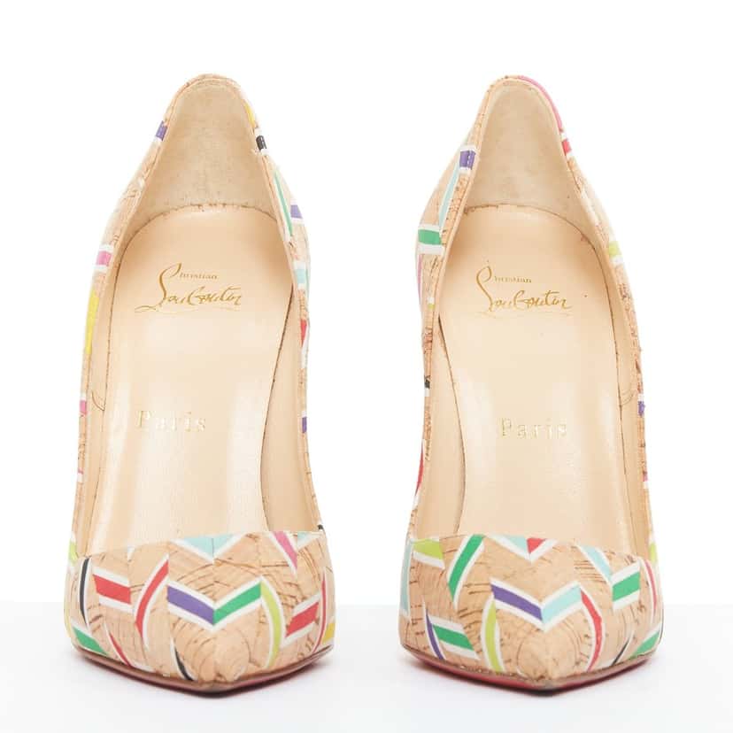 Christian Louboutin Cork Chevron So Kate Beige Polyester Good condition - Inside View