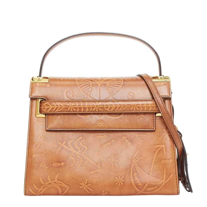 VALENTINO GARAVANI My Rockstud Brown Leather Good condition - Front View