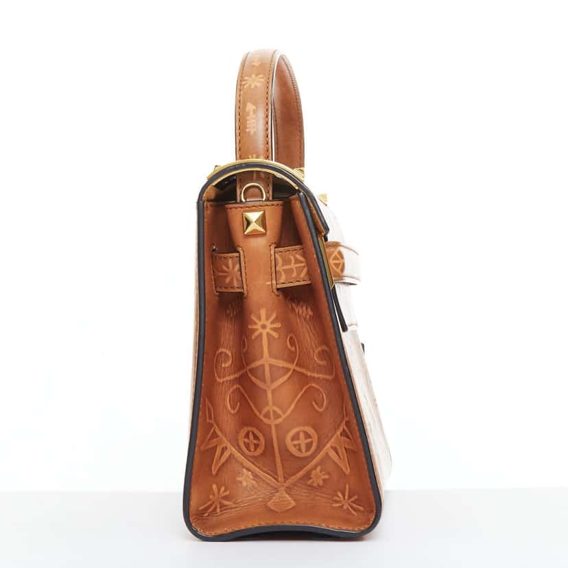 VALENTINO GARAVANI My Rockstud Brown Leather Good condition - Model View