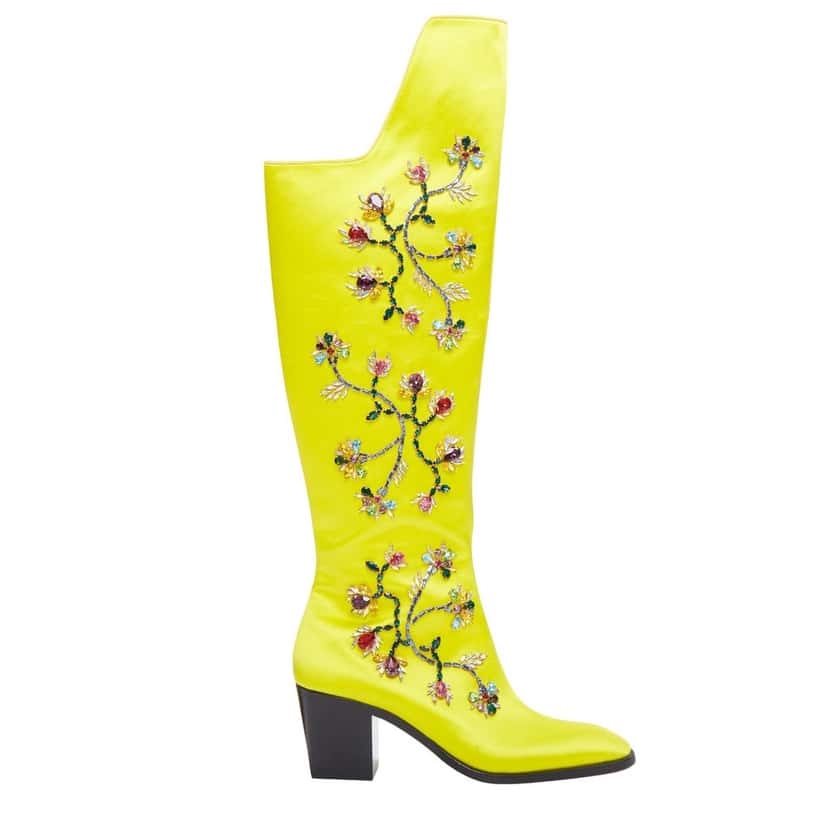 Christian Louboutin Morgan Fleur 30 Yellow Polyester Never worn - Front View