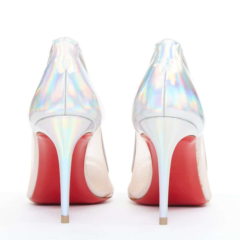 Christian Louboutin Galavati Strass 85 Silver Leather Very good condition - Box View