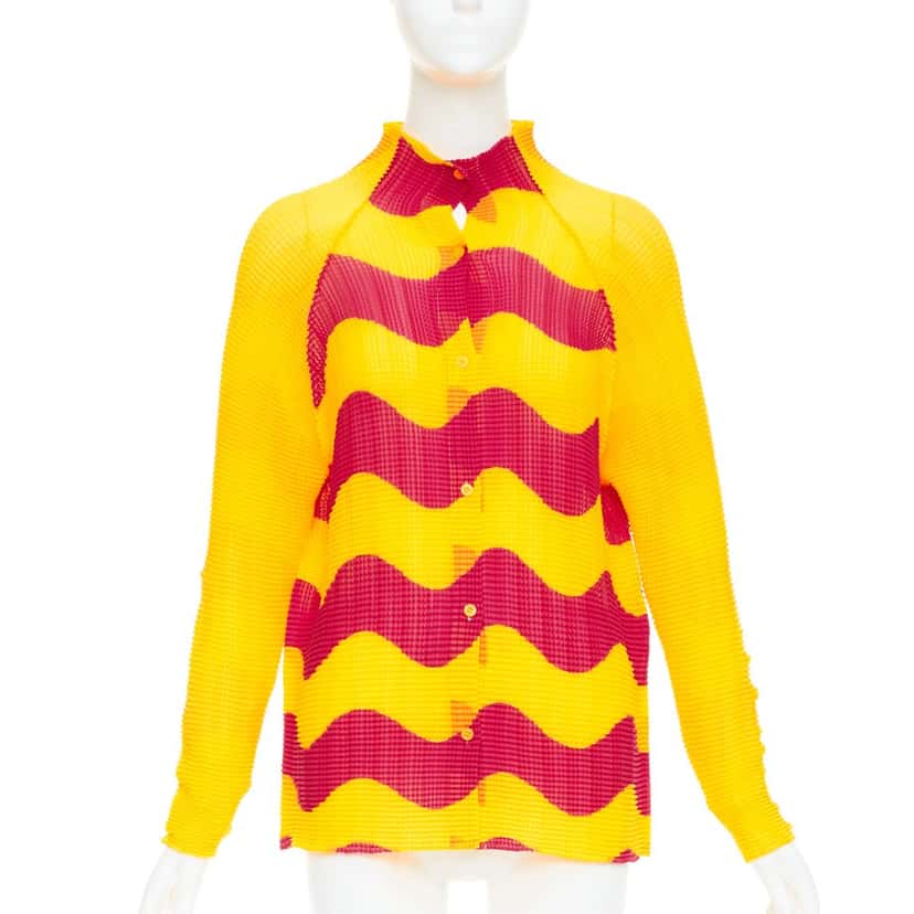 Issey Miyake Top Yellow Polyester Very good condition - Front View