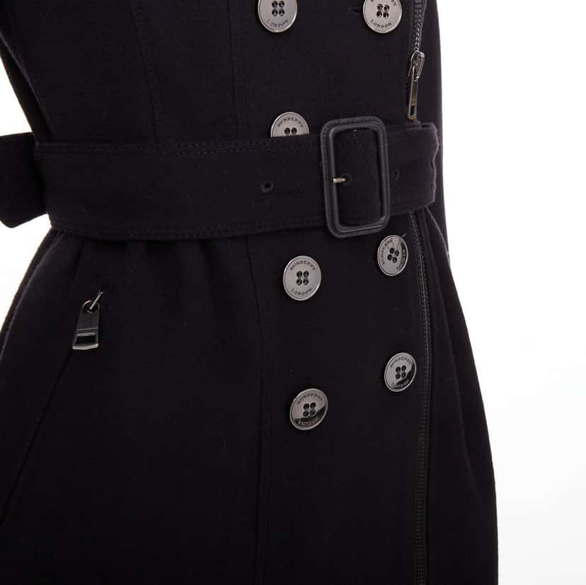 Burberry Coat Black Wool Very good condition - Back View