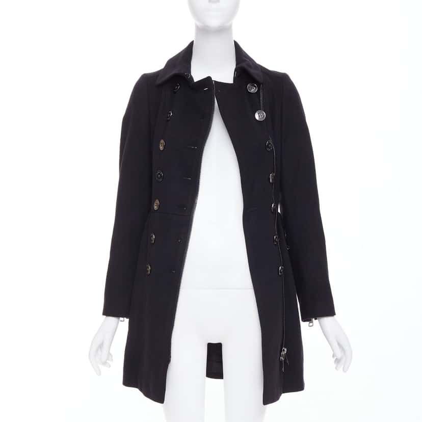 Burberry Coat Black Wool Very good condition - Inside View