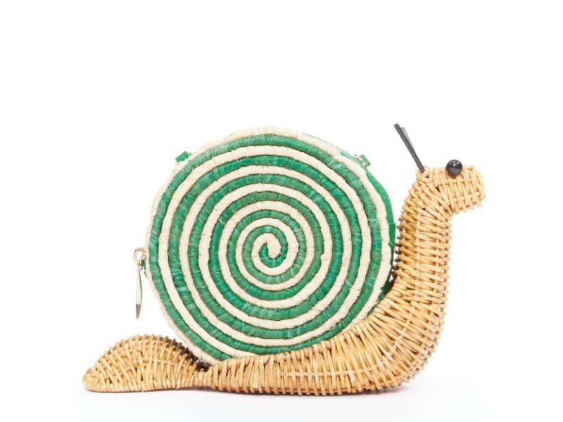 Kate Spade Spring Forward Wicker Snail Green Polyester Good condition - Box View