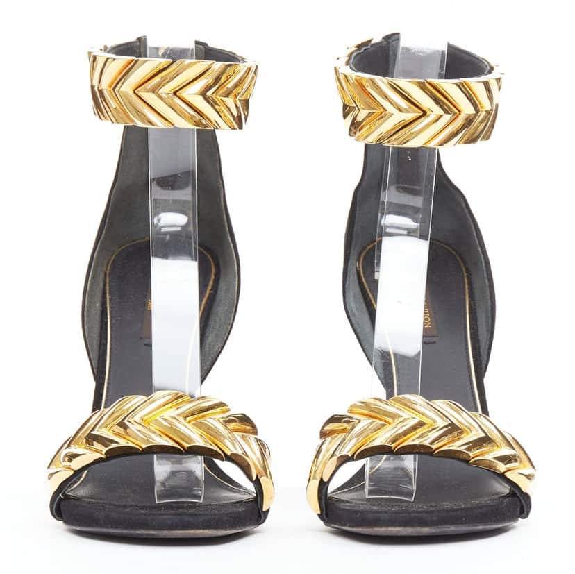 Louis Vuitton Gold V Symphony Black Suede Fair condition - Inside View