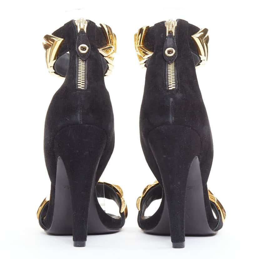 Louis Vuitton Gold V Symphony Black Suede Fair condition - Box View