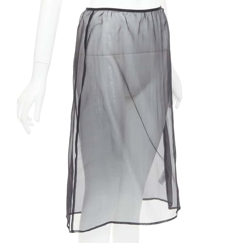 Dries Van Noten Skirt Black Silk Very good condition - Back View