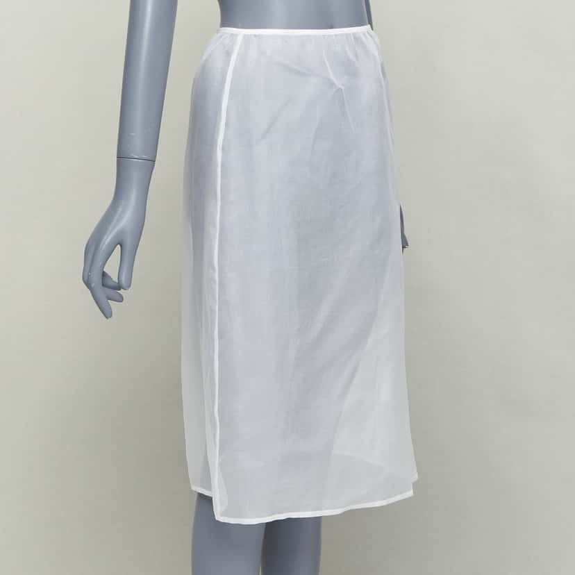 Dries Van Noten Skirt White Silk Very good condition - Back View