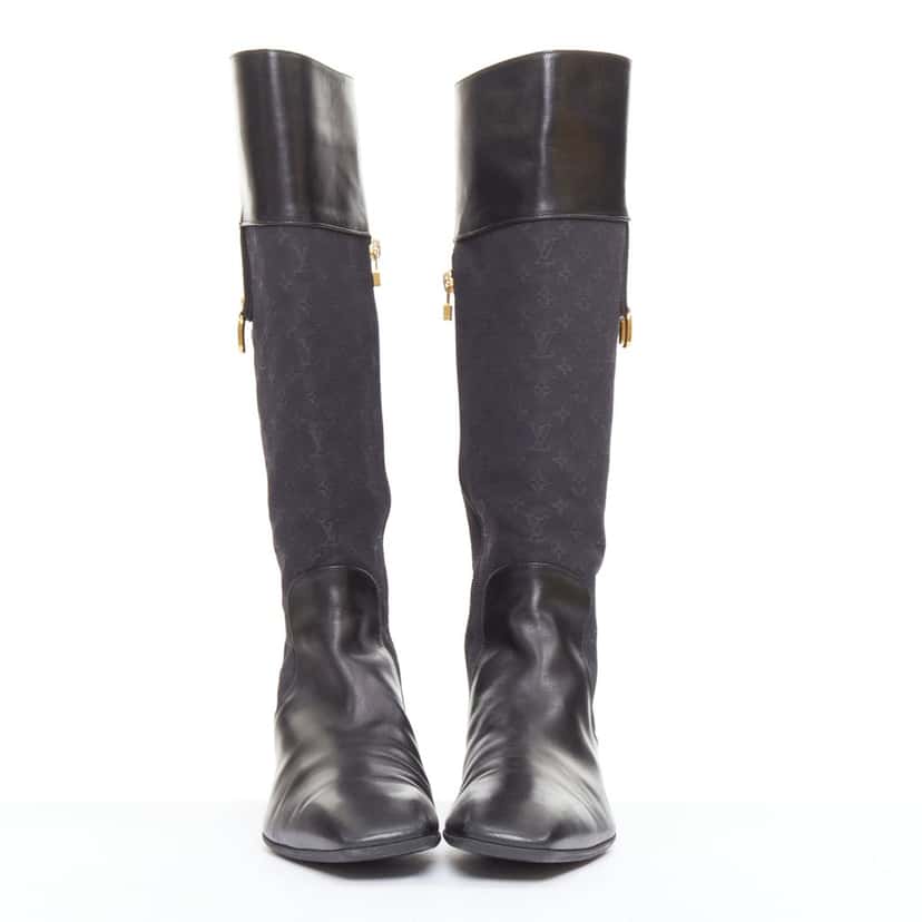 Louis Vuitton Boots Black Polyester Good condition - Inside View