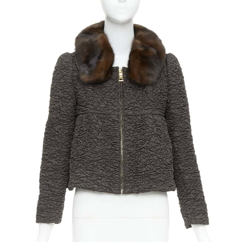 Prada Jacket Brown Fur Very good condition - Inside View