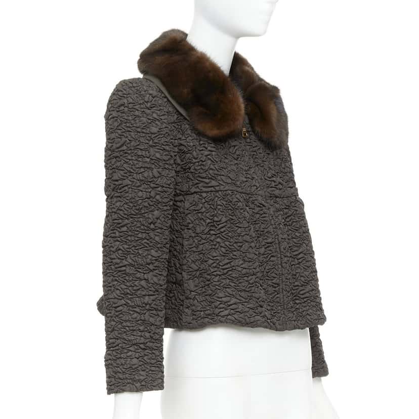 Prada Jacket Brown Fur Very good condition - Model View