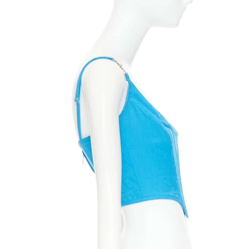 Versace Medusa '95 Corset Blue Polyester Never worn, with tag - Model View