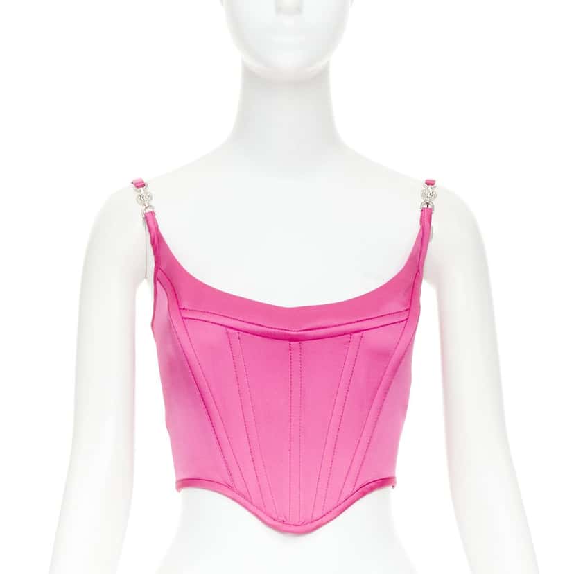 Versace Medusa '95 Satin Corset Pink Polyester Never worn, with tag - Front View