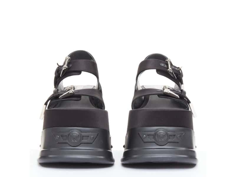 Versace Sandals Black Silk Never worn - Inside View