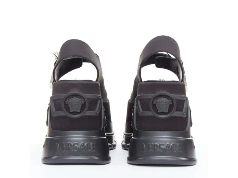 Versace Sandals Black Silk Never worn - Box View