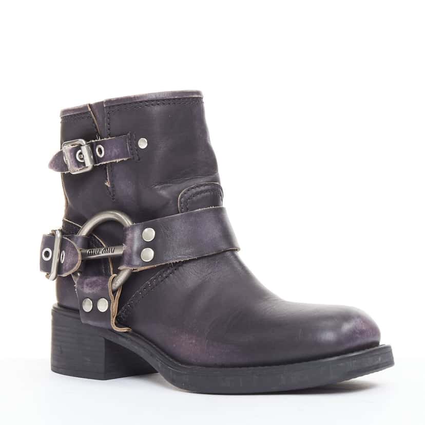 Miu Miu Boots Black Leather Good condition - Back View