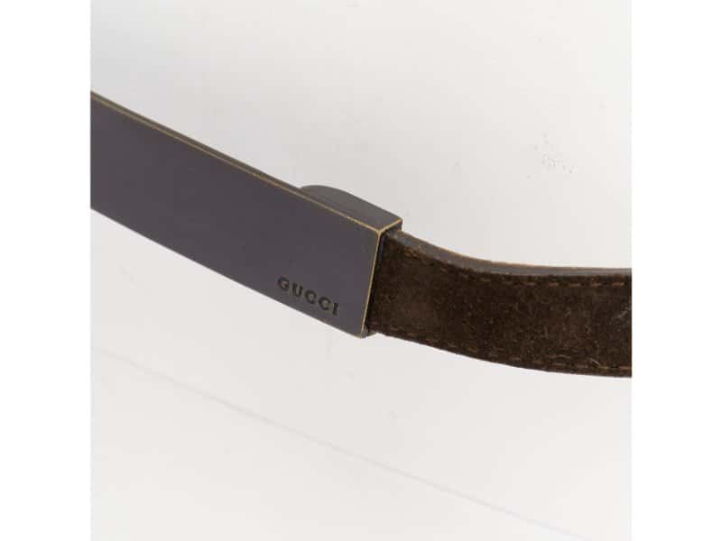Gucci Belt Brown Metal Fair condition - Back View