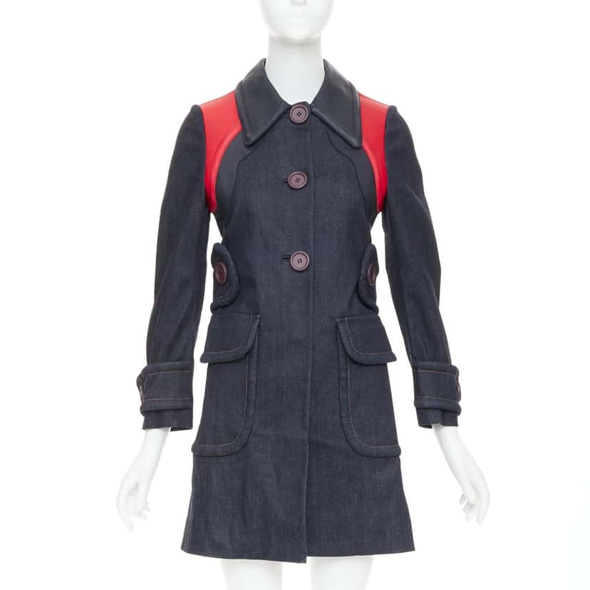 Miu Miu Blue Denim Coat Blue Denim Good condition - Front View