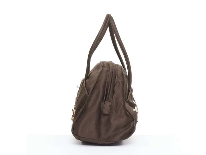 Prada Handbag Brown Silk Very good condition - Model View