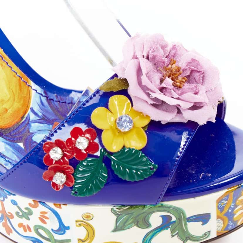 Dolce Gabbana Heels Blue Leather Good condition - Back View