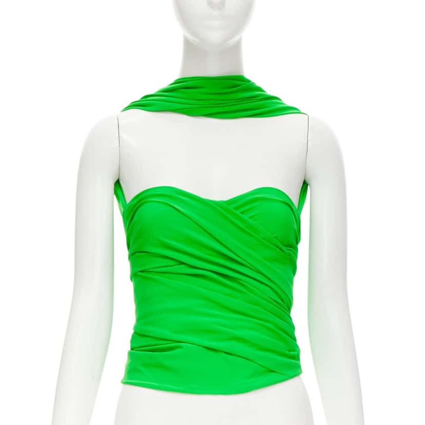 Balenciaga 571095 TEV11 3520 Green Viscose Very good condition - Front View