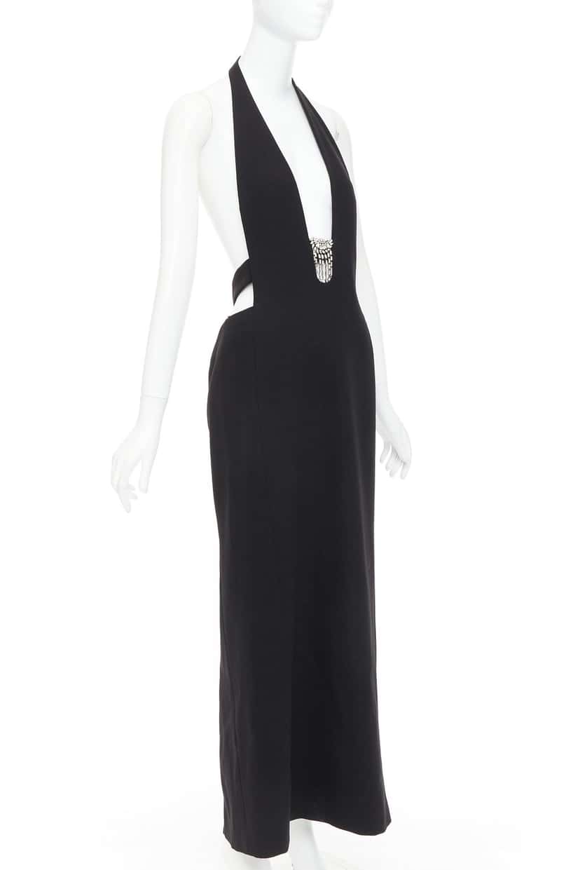 Saint Laurent Dress Black Wool Never worn, with tag - Front View