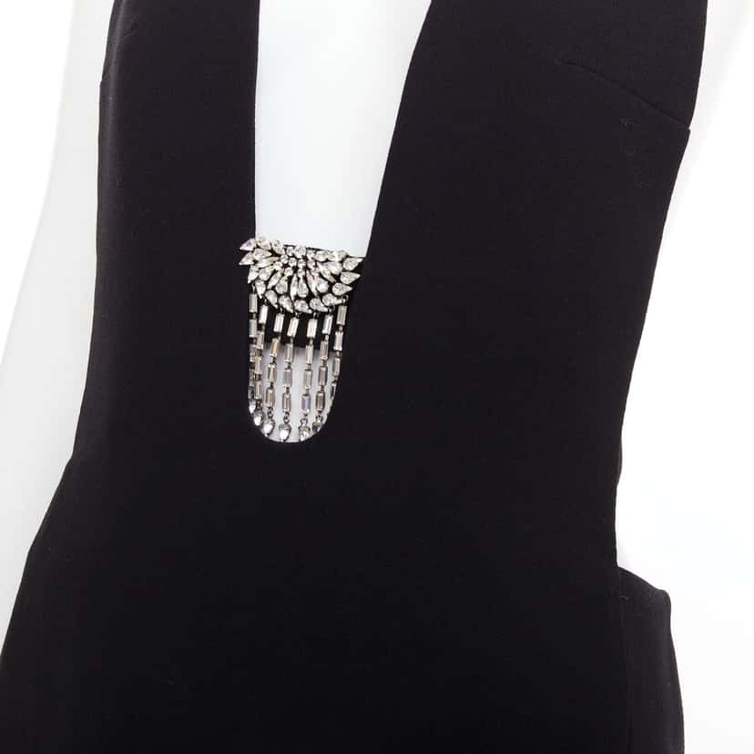 Saint Laurent Dress Black Wool Never worn, with tag - Back View