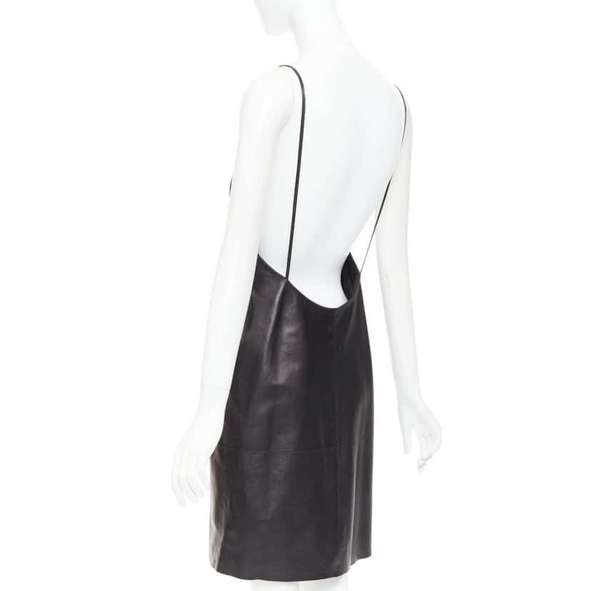 Saint Laurent Dress Black Leather Never worn - Back View