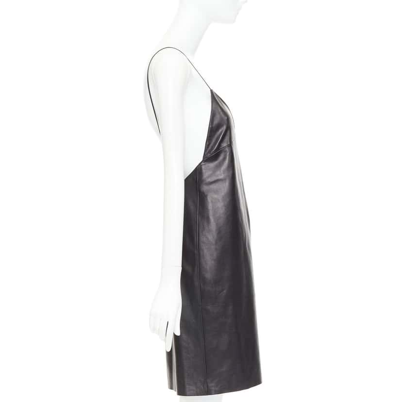 Saint Laurent Dress Black Leather Never worn - Model View