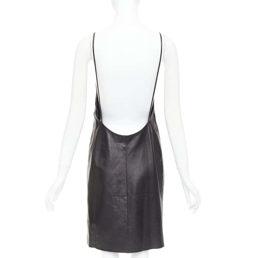 Saint Laurent Dress Black Leather Never worn - Box View