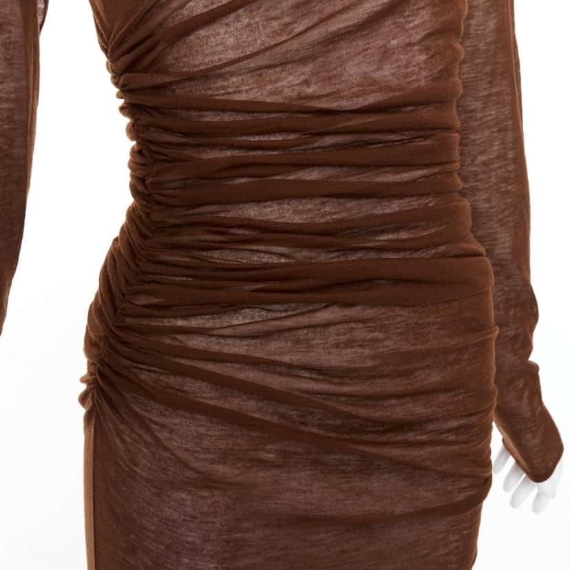 Saint Laurent Dress Brown Polyester Never worn, with tag - Back View