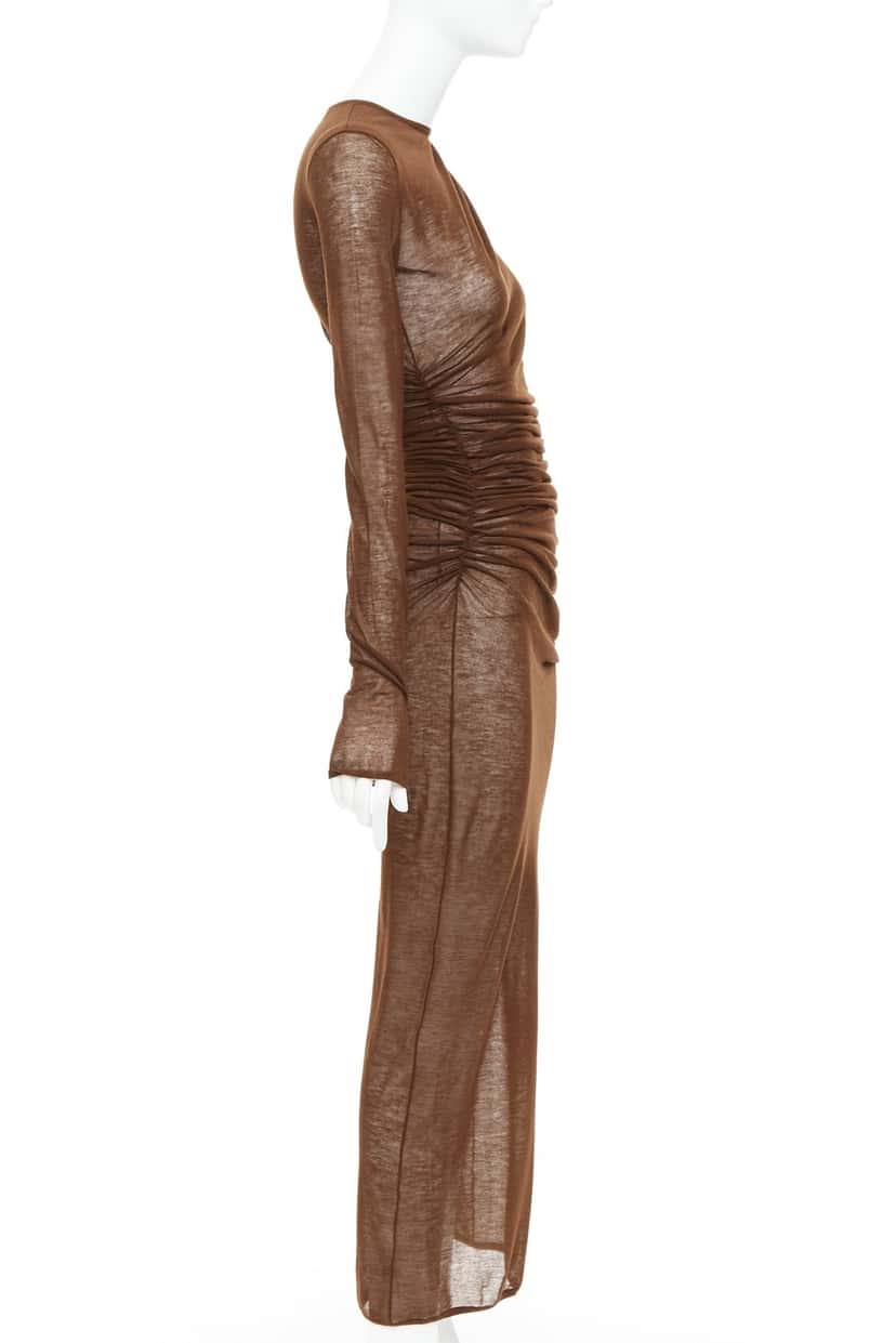 Saint Laurent Dress Brown Polyester Never worn, with tag - Box View