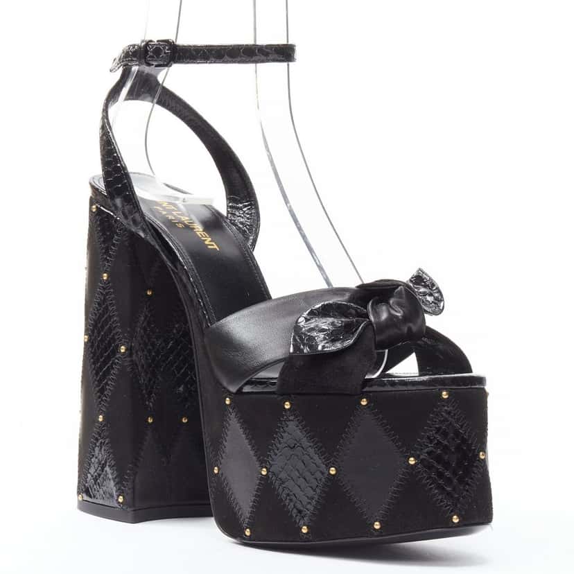 Saint Laurent Paige 85 Black Suede Never worn - Back View