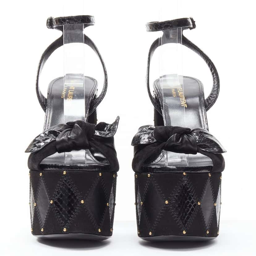 Saint Laurent Paige 85 Black Suede Never worn - Inside View