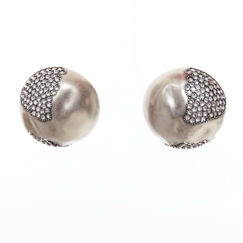 Saint Laurent Earrings Silver Metal Never worn - Front View