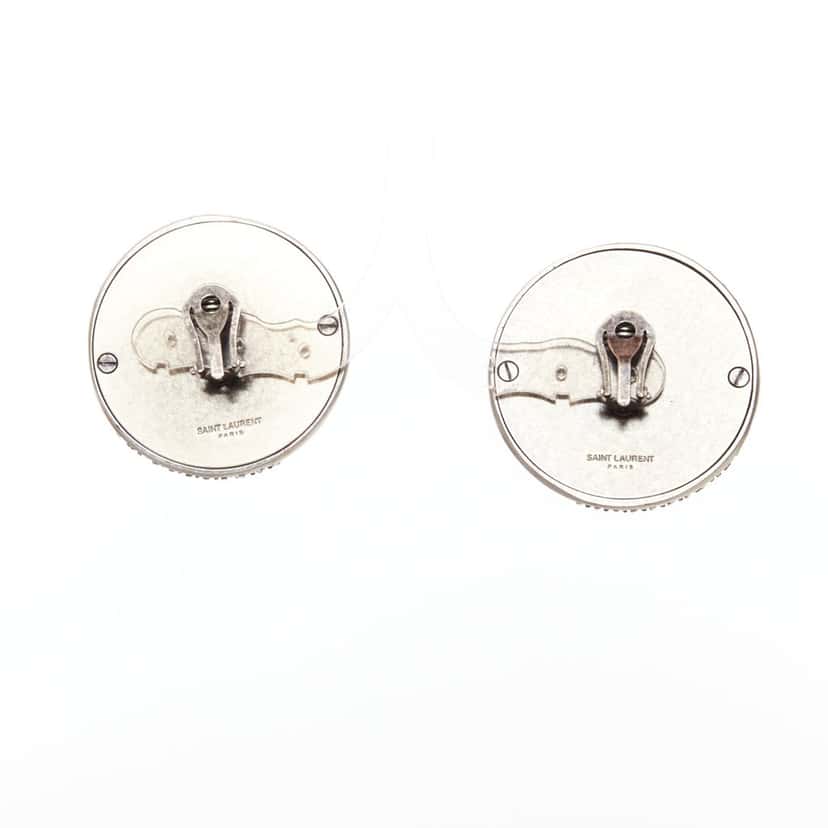 Saint Laurent Earrings Silver Metal Never worn - Box View
