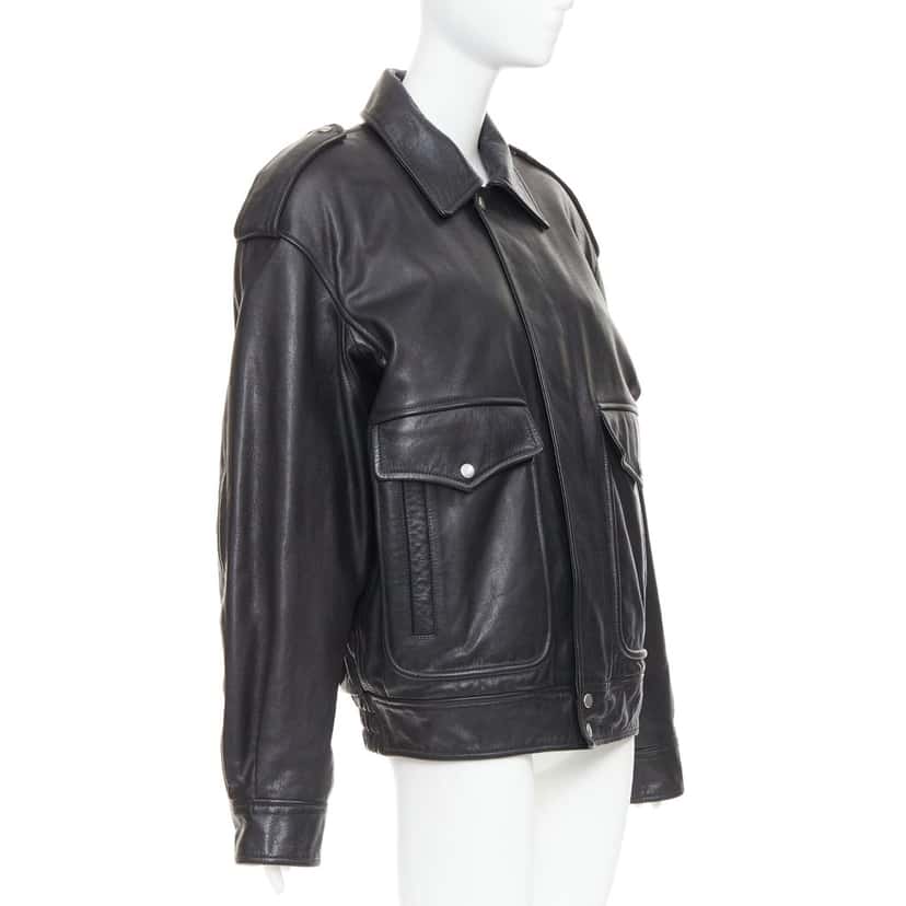Saint Laurent Jacket Black Leather Very good condition - Model View