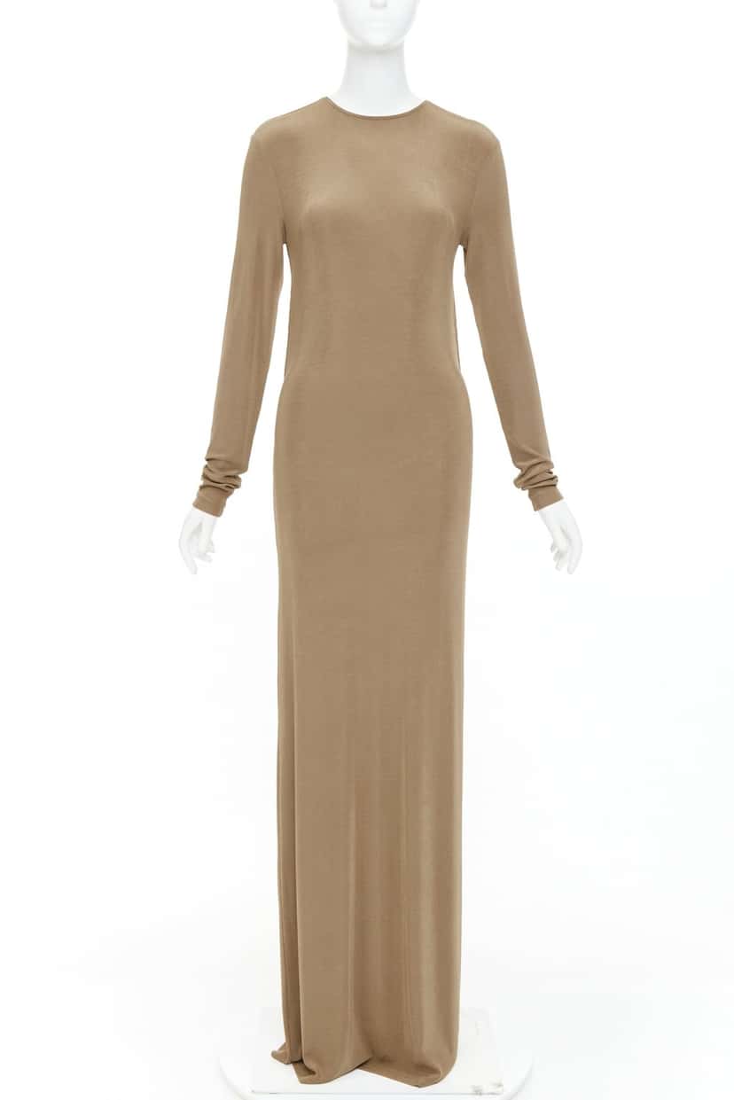 Saint Laurent Dress Khaki Viscose Never worn, with tag - Back View