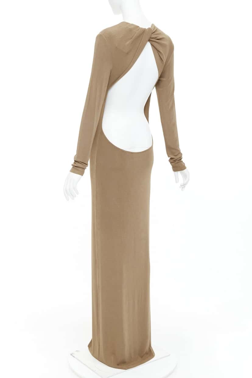 Saint Laurent Dress Khaki Viscose Never worn, with tag - Box View