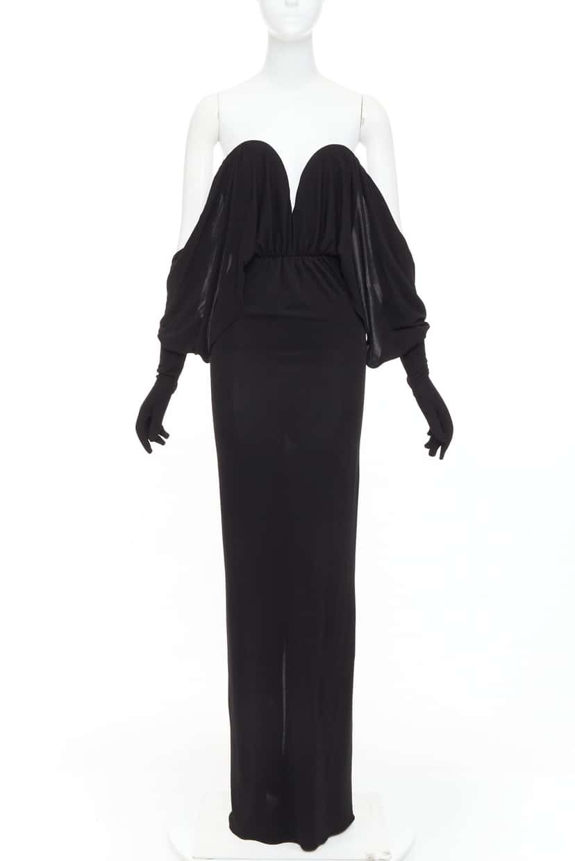Saint Laurent Rosie Huntington-Whiteley, v Black Viscose Never worn, with tag - Front View