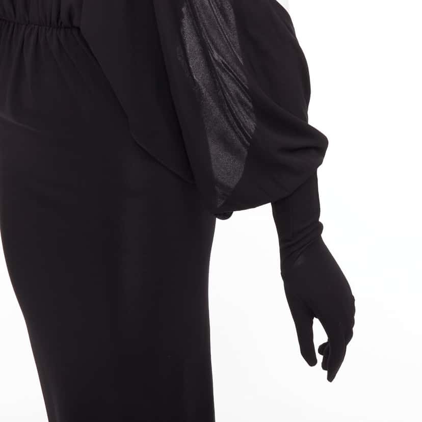 Saint Laurent Rosie Huntington-Whiteley, v Black Viscose Never worn, with tag - Back View