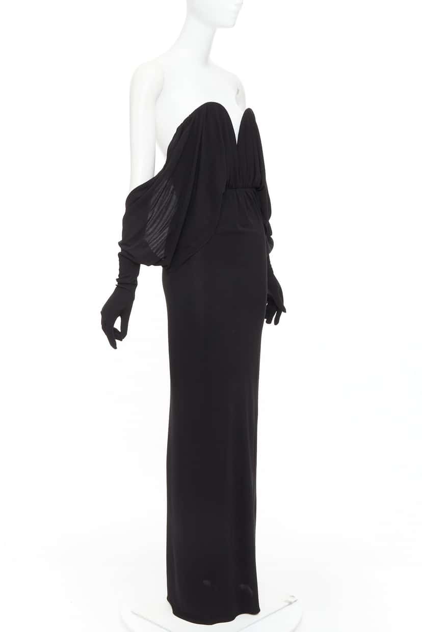 Saint Laurent Rosie Huntington-Whiteley, v Black Viscose Never worn, with tag - Inside View