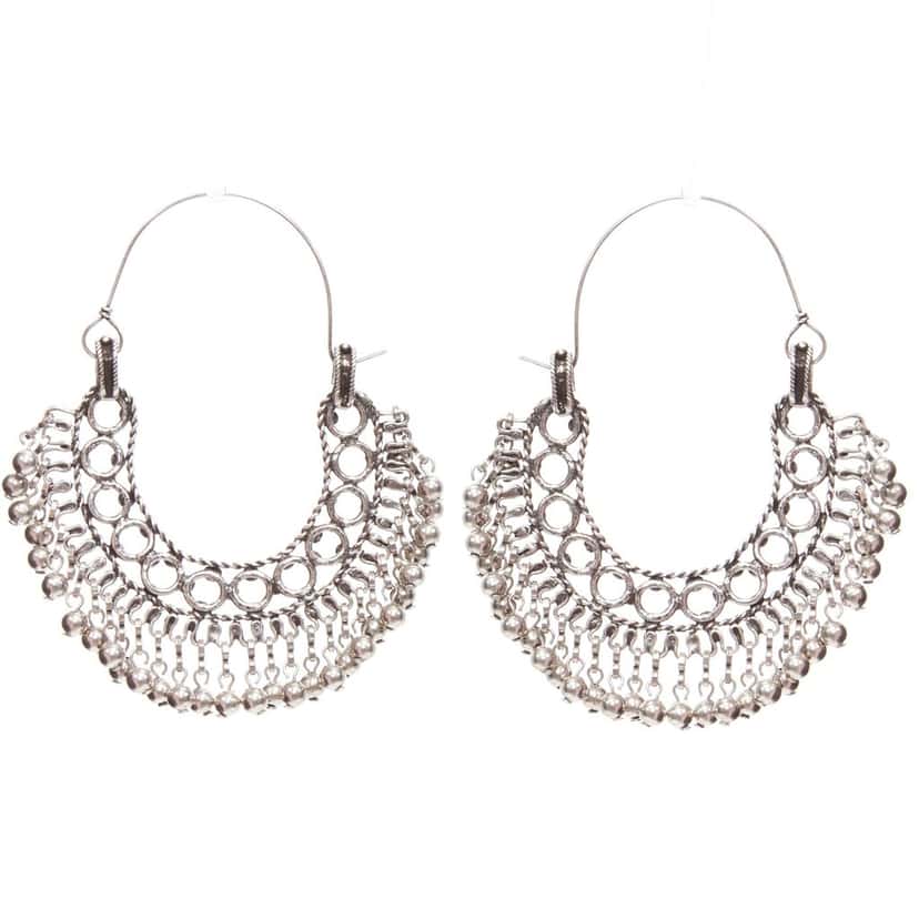 Saint Laurent Marrakech Folk earrings Silver Metal Never worn - Inside View